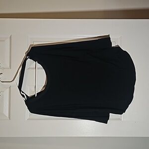 White House Black Market Black Top Neck Strap Size L